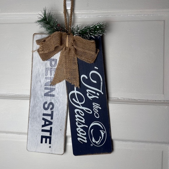 Penn State College Holiday Home Decor Hanging Wood Sign Tis The Season - Picture 3 of 16